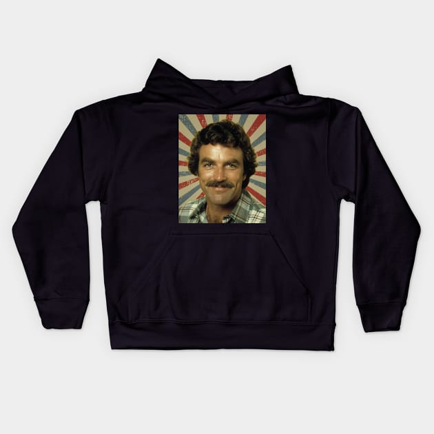 Tom Selleck Kids Hoodie by LivingCapital 